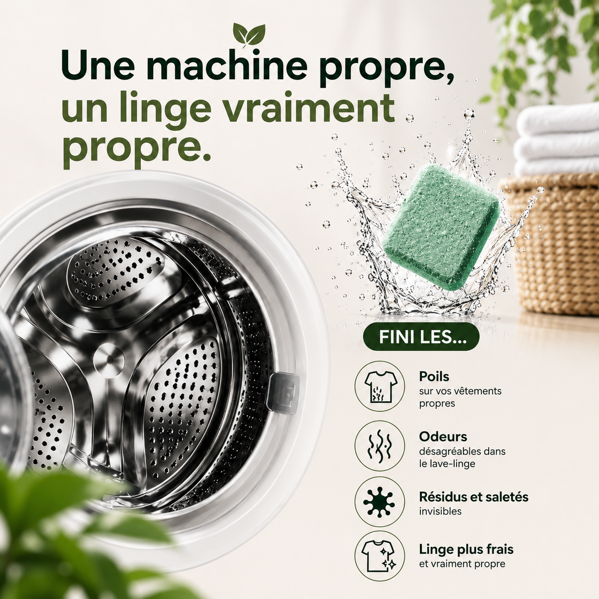 Capsule de nettoyage pour lave-linge