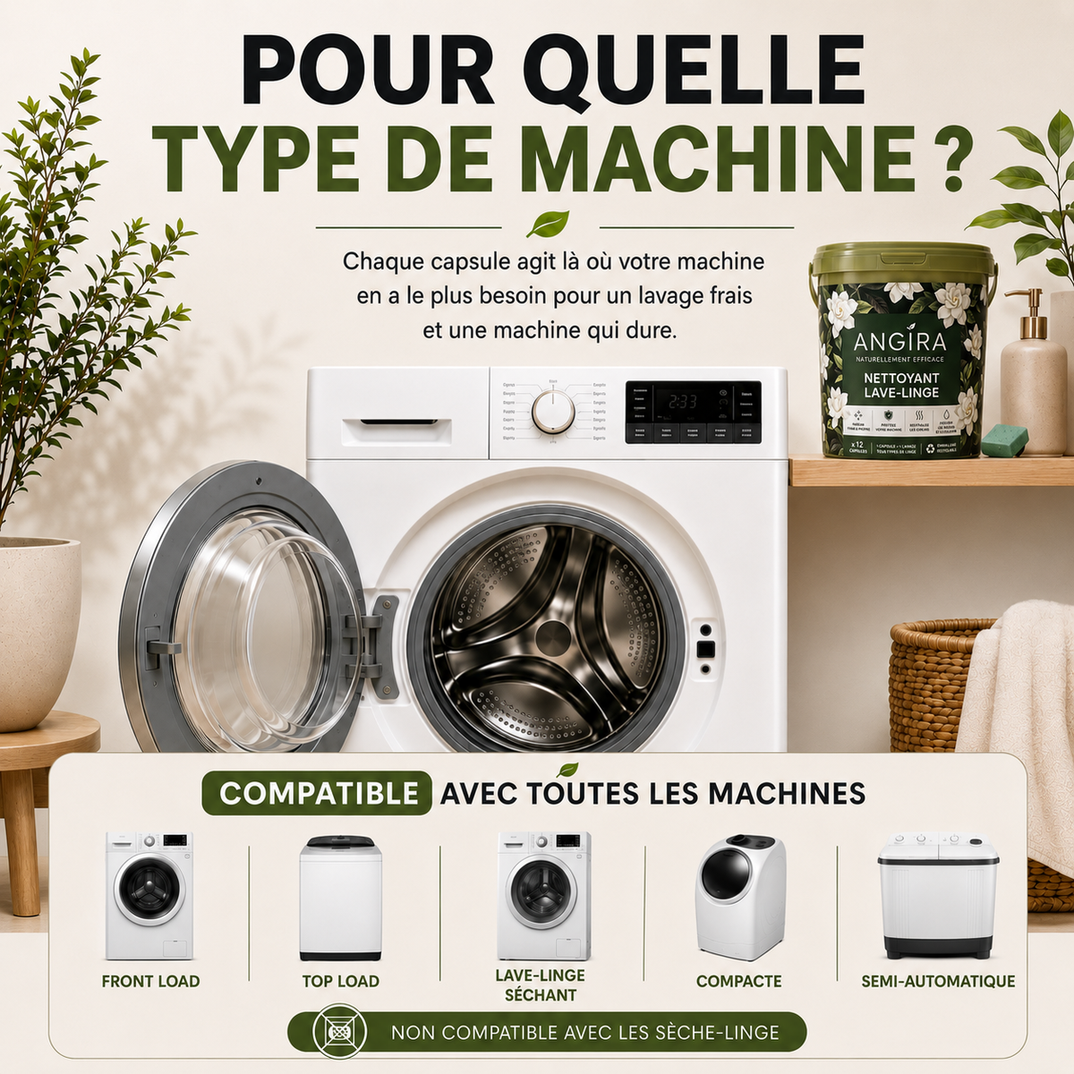 Capsule de nettoyage pour lave-linge